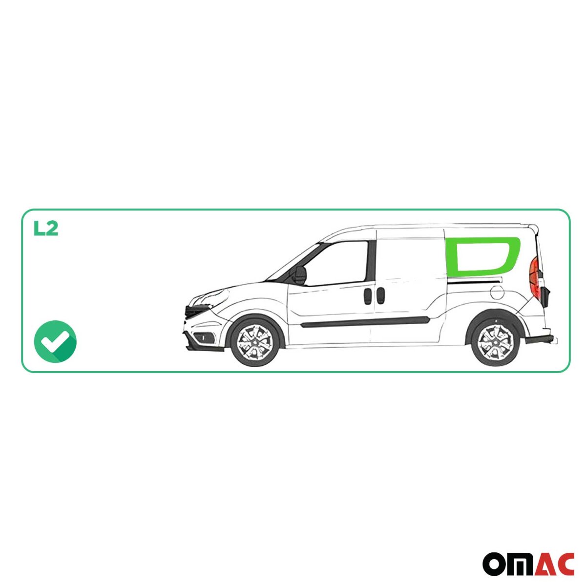 RAM ProMaster City Rear Side Fixed Glass - Omac - Left (L2) - Galaxy - 2015-2022